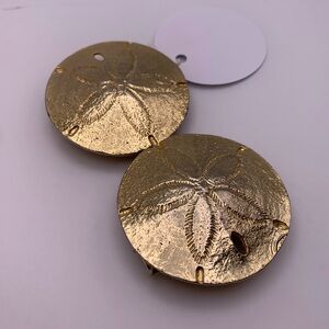 Gold Sand Dollar Belt Buckle